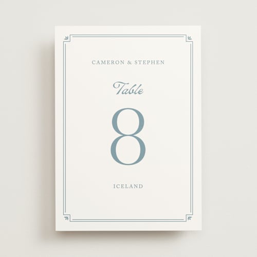 This is a french table numbers with standard by Carolyn MacLaren called fleur corner printing on doublethick in standard