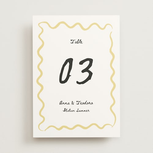 This is a nero table numbers with standard by Helena Vitto called amore mio printing on doublethick in standard