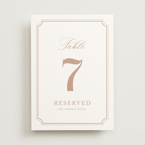 This is a dusty pink table numbers with standard by Jennifer Postorino called avery printing on doublethick in standard