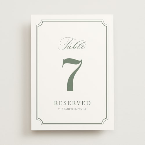 This is a sage table numbers with standard by Jennifer Postorino called avery printing on doublethick in standard