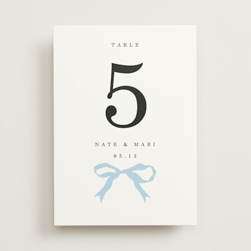 This is a sky table numbers with standard by Baumbirdy called tied the knot printing on doublethick in standard