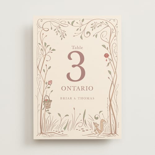 This is a autumn table numbers with standard by Morgan Ramberg called disney storybook printing on doublethick in standard