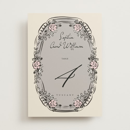 This is a champagne table numbers with standard by Ana de Sousa called gathering joy printing on doublethick in standard