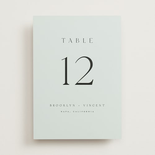 This is a sky table numbers with standard by Kelly Schmidt called merryvale printing on doublethick in standard