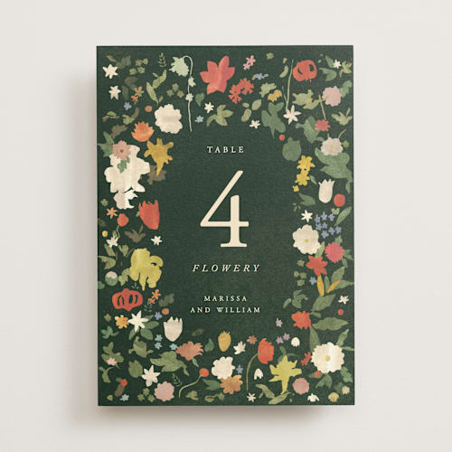 This is a garden table numbers with standard by Sumak Studio called all the flowers of the world printing on doublethick in standard