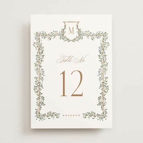 This is a lake table numbers with standard by Leah Bisch called arbour printing on doublethick in standard