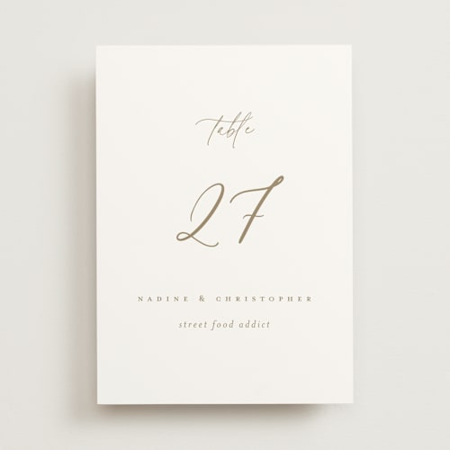 This is a pearl table numbers with standard by chocomocacino called spiku printing on doublethick in standard