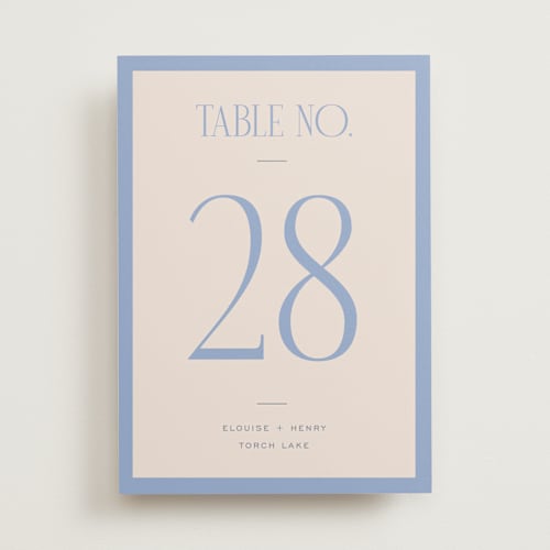 This is a canopy table numbers with standard by Pixel and Hank called threaded printing on doublethick in standard