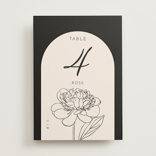 This is a buttercream table numbers with standard by Claudia Orengo called belle rose printing on doublethick in standard