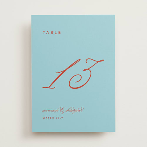 This is a sky table numbers with standard by Kelly Watkins called vivid printing on doublethick in standard