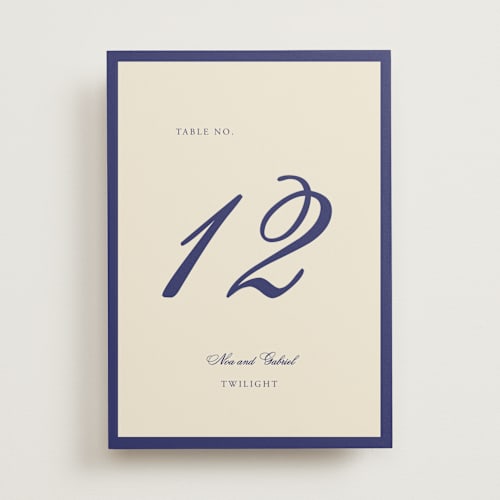 This is a cobalt table numbers with standard by Ani Somi called borders printing on doublethick in standard