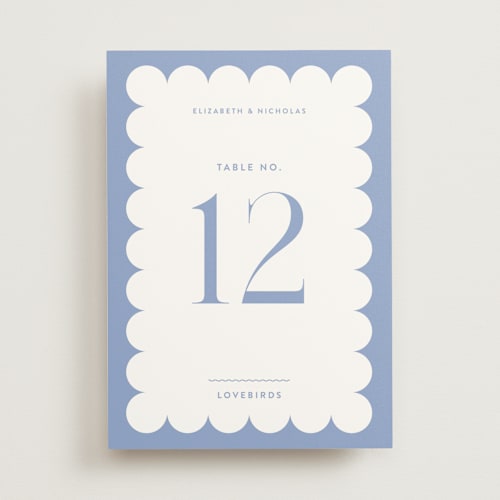 This is a nantucket table numbers with standard by Design Lotus called lavender dreams printing on doublethick in standard