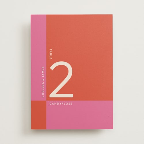 This is a pop table numbers with standard by letterfix called color block printing on doublethick in standard