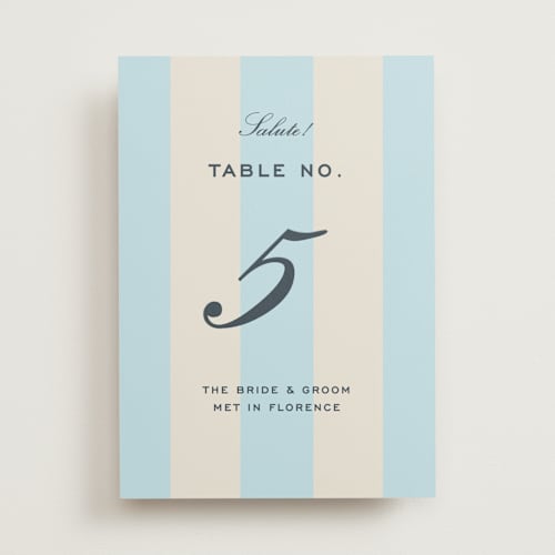 This is a costa table numbers with standard by Megan Davis called campania printing on doublethick in standard