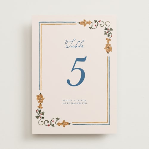 This is a royal table numbers with standard by Cass Loh called swan crest printing on doublethick in standard