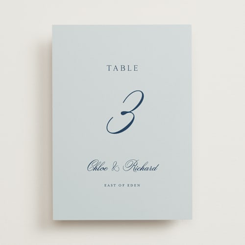 This is a sky table numbers with standard by Kelly Schmidt called landscape script printing on doublethick in standard