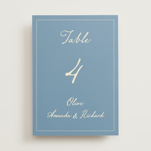 This is a marine table numbers with standard by Sherley Ferreira called olive printing on doublethick in standard