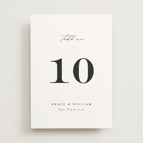 This is a cotton table numbers with standard by Angela Thompson called delicate script printing on doublethick in standard