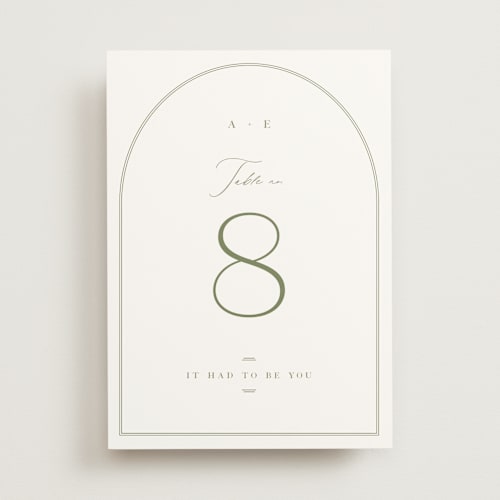 This is a olive table numbers with standard by Kristie Kern called amelia printing on doublethick in standard