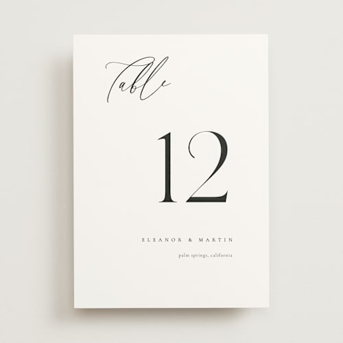 This is a silk table numbers with standard by Kelly Schmidt called corner printing on doublethick in standard