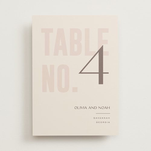 This is a blush table numbers with standard by Pixel and Hank called salted printing on doublethick in standard