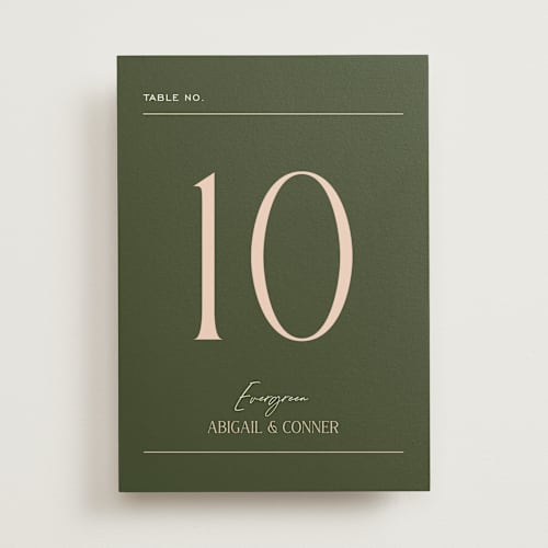 This is a olive table numbers with standard by Pixel and Hank called martini printing on doublethick in standard