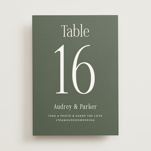 This is a forest table numbers with standard by Jackie Crawford called highlights printing on doublethick in standard