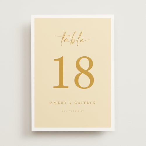 This is a honey table numbers with standard by Adelyn T. called ink scribble printing on doublethick in standard