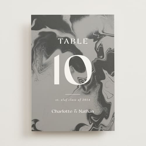 This is a iron table numbers with standard by Kimberley Henze called marbled agate printing on doublethick in standard