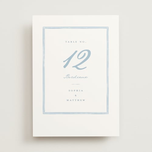 This is a lagoon table numbers with standard by Leah Bisch called bow frame printing on doublethick in standard