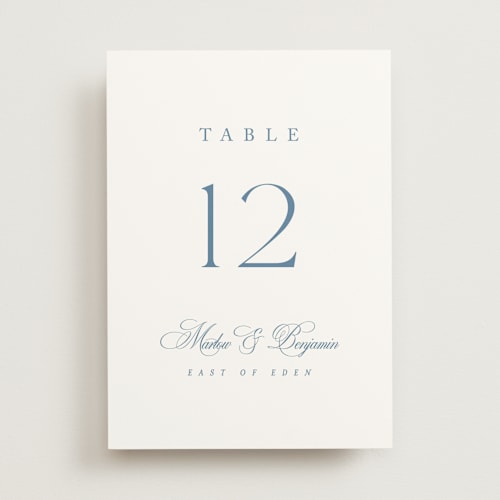 This is a ocean table numbers with standard by Kelly Schmidt called chic script printing on doublethick in standard