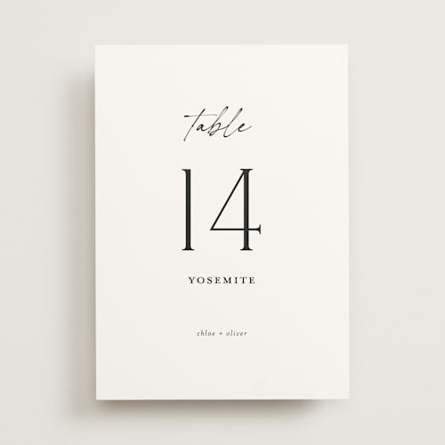This is a jasmine table numbers with standard by Pippa Shaw called modern classic printing on doublethick in standard