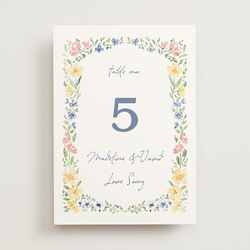 This is a meadow table numbers with standard by Petra Kern called meadow whisper printing on doublethick in standard