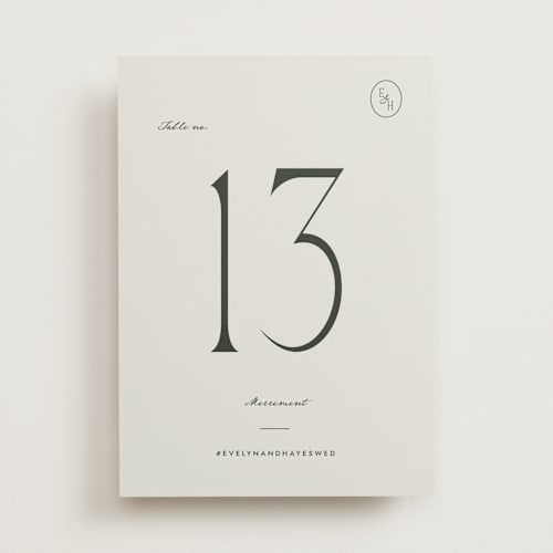 This is a forest table numbers with standard by Blustery August called hayes printing on doublethick in standard