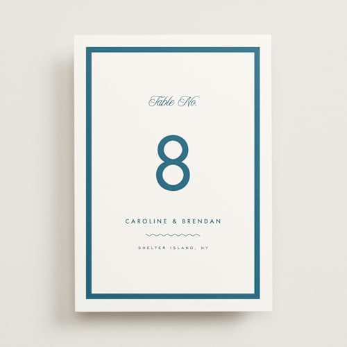 This is a ocean table numbers with standard by Kelly Schmidt called coast printing on doublethick in standard