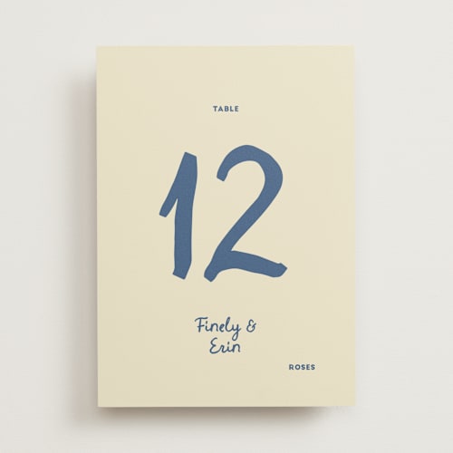 This is a sea table numbers with standard by Ani Somi called big heart wedding printing on doublethick in standard