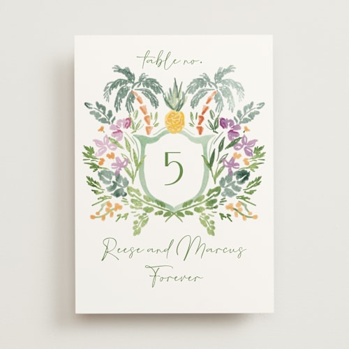 This is a jungle table numbers with standard by Petra Kern called tropical dreams printing on doublethick in standard
