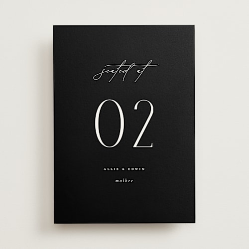 This is a pearl table numbers with standard by Christie Garcia called everly printing on doublethick in standard