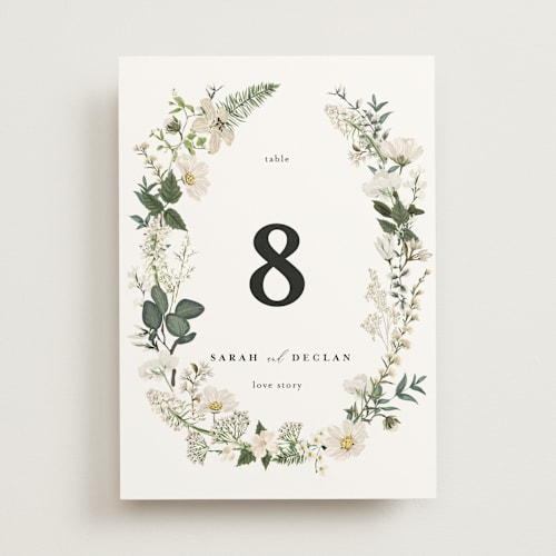 This is a opal table numbers with standard by Susan Moyal called lilac bloom printing on doublethick in standard