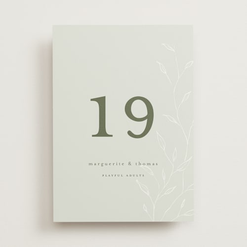 This is a aqua mist table numbers with standard by chocomocacino called tortina printing on doublethick in standard