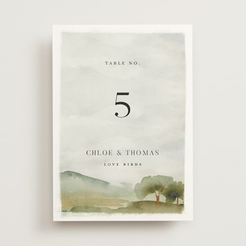 This is a emerald table numbers with standard by Petra Kern called countryside printing on doublethick in standard