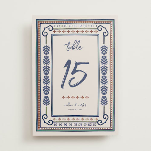 This is a neptune table numbers with standard by Kelly Watkins called vase printing on doublethick in standard