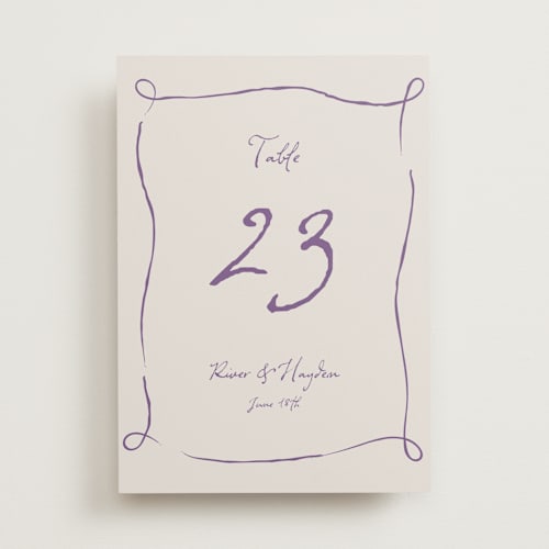 This is a hydrangea table numbers with standard by Cass Loh called tablescape drawing printing on doublethick in standard
