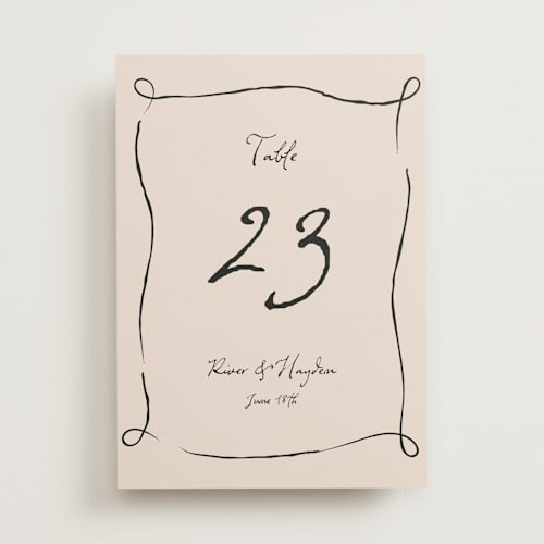 This is a black dahlia table numbers with standard by Cass Loh called tablescape drawing printing on doublethick in standard