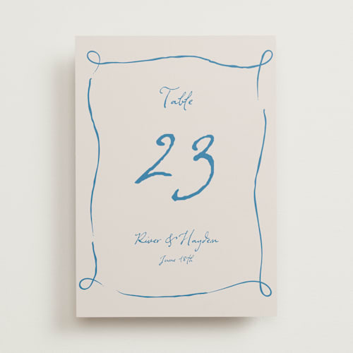 This is a aquatic table numbers with standard by Cass Loh called tablescape drawing printing on doublethick in standard