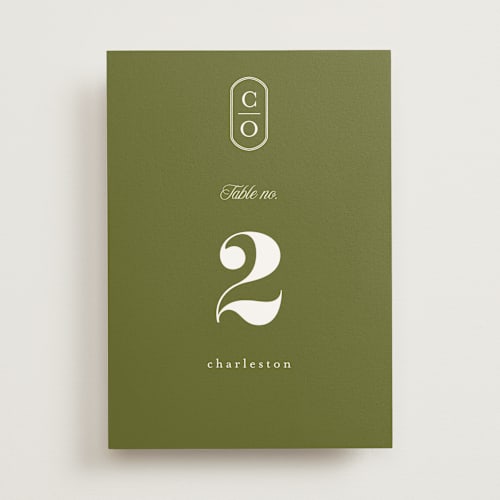 This is a summer table numbers with standard by Angela Marzuki called garland monogram printing on doublethick in standard
