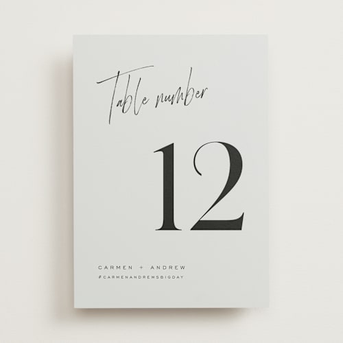 This is a mint table numbers with standard by Michelle Taylor called signature script printing on doublethick in standard