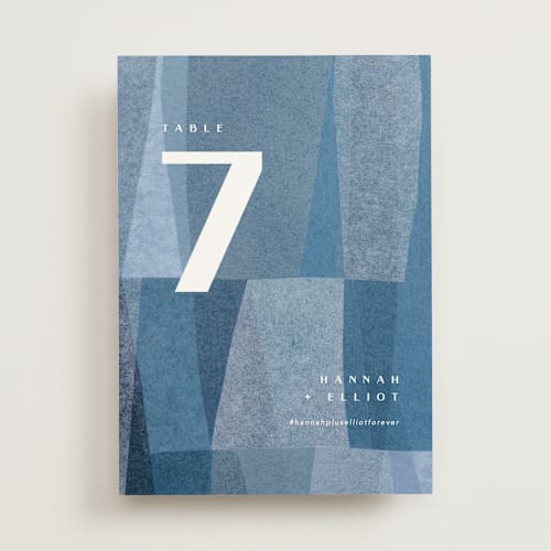 This is a seaside table numbers with standard by Carrie Moradi called denim patchwork printing on doublethick in standard