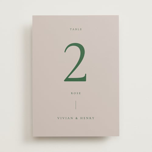 This is a vineyard table numbers with standard by Sumak Studio called wellness printing on doublethick in standard