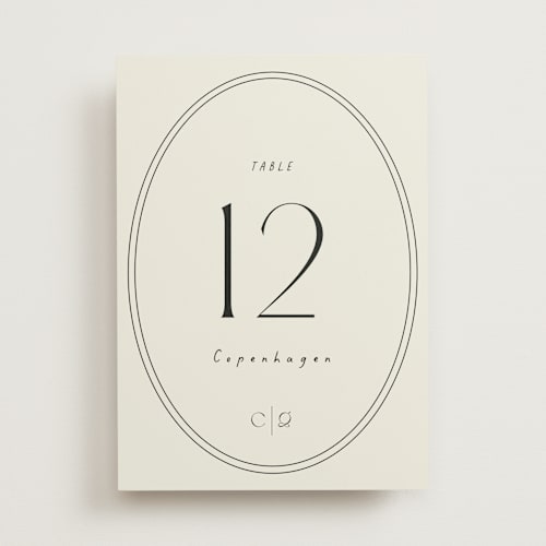 This is a onyx table numbers with standard by Alaina Cherup called la graine printing on doublethick in standard